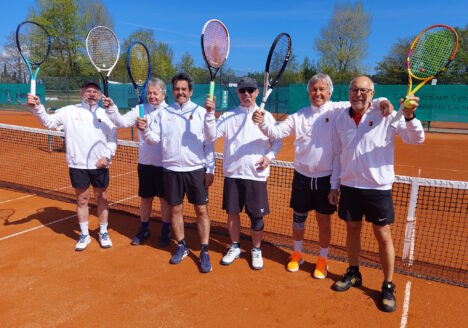 Herren 70 v.l. Dieter Schmid, Mathias Kiebler, Rudi Mehler, Erwin Baierl, Klaus Kloth, Peter Kowalski